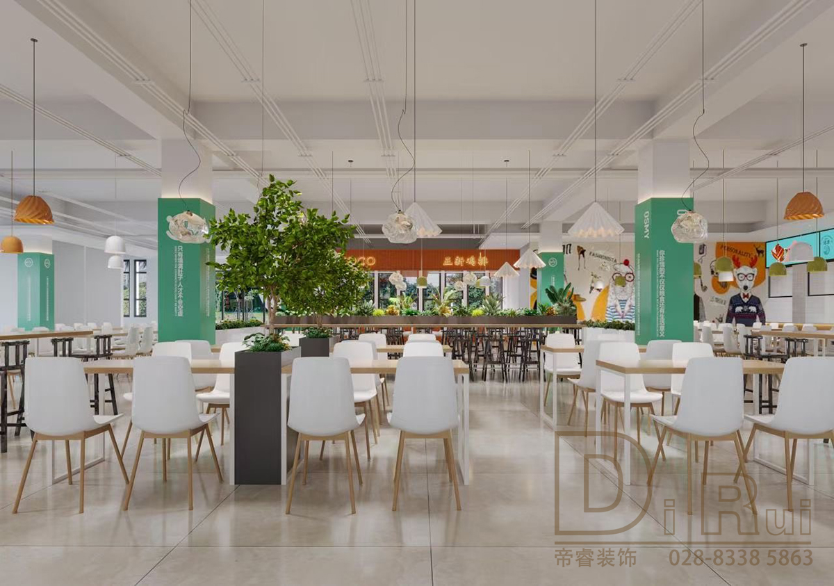 大學食堂校園餐廳裝修設(shè)計效果圖